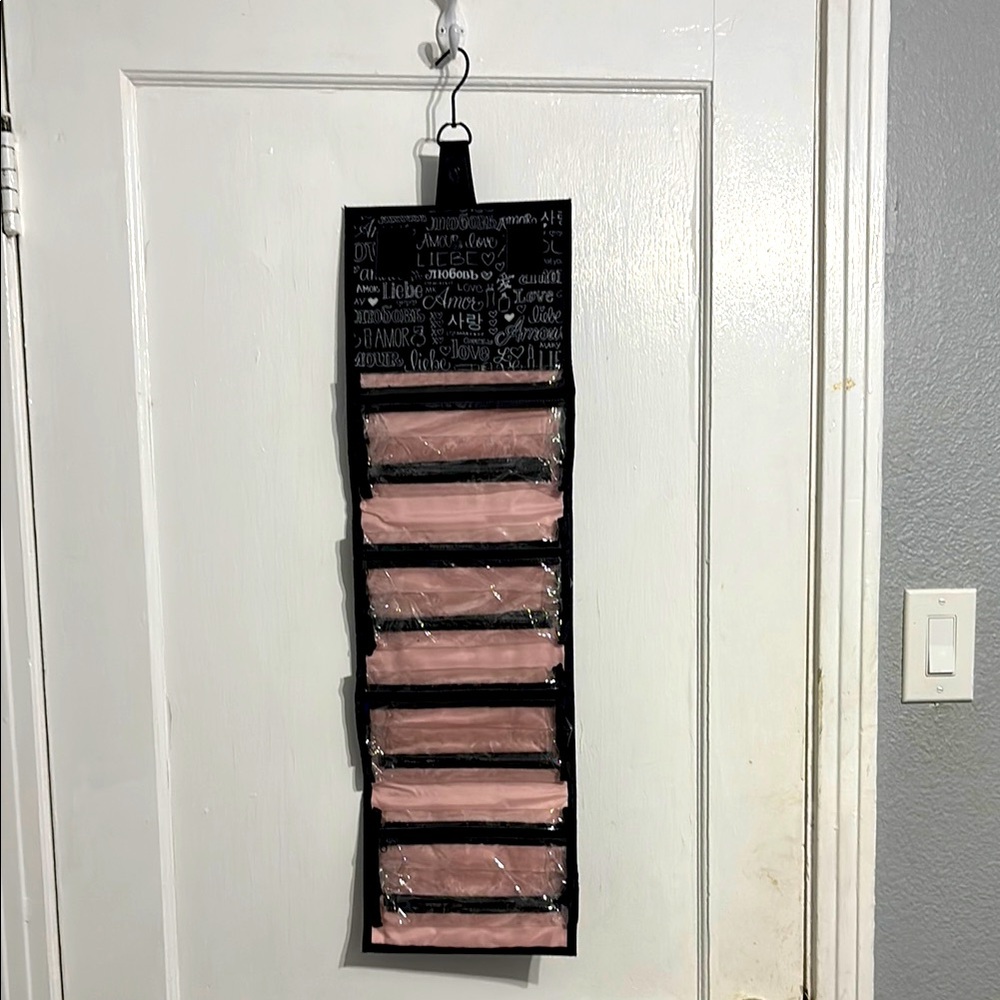 Mary Kay Hanging makeup Organizer - Black and Pink